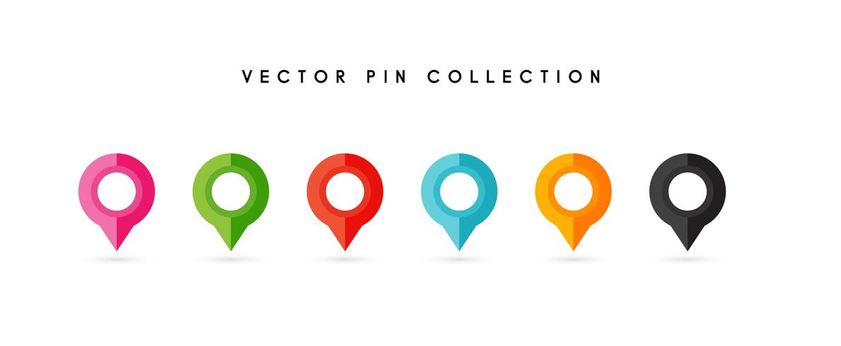 Pino de localização. Mapa pin ícone plana vector design.