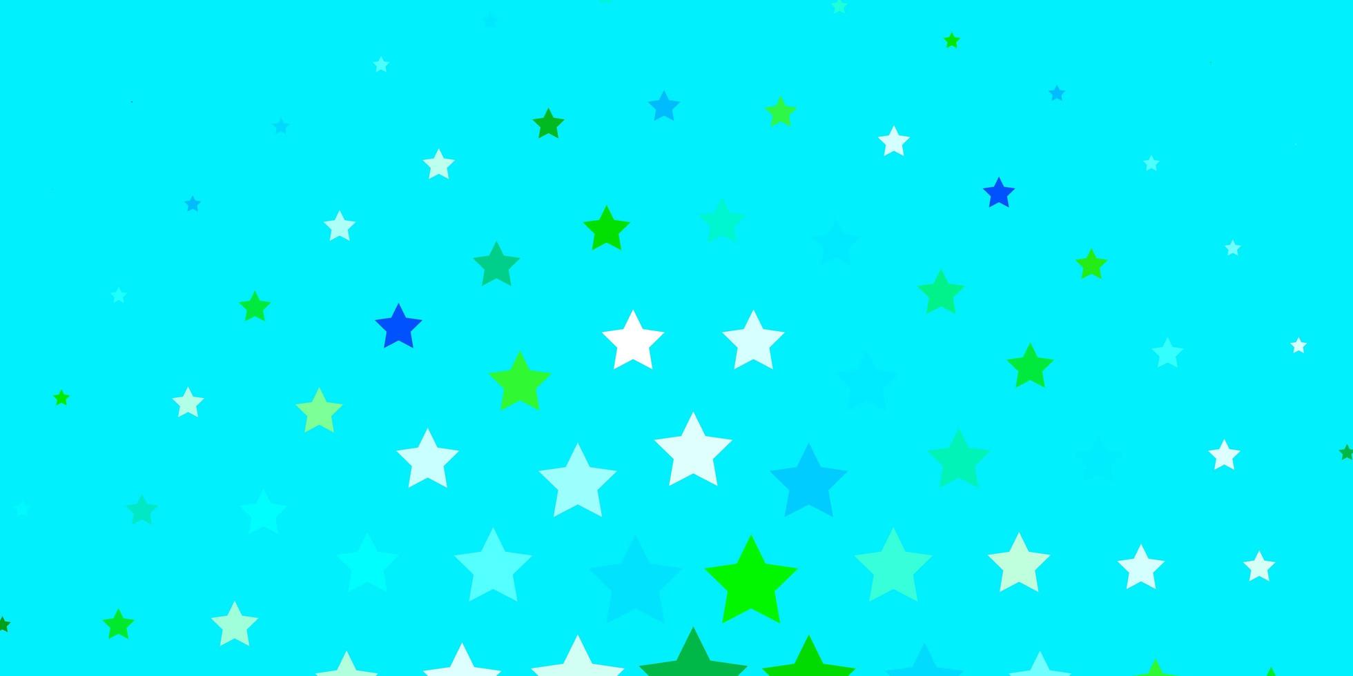 padrão de vetor azul, verde claro com estrelas abstratas ilustração colorida com estrelas gradientes abstratas. tema para telefones celulares.