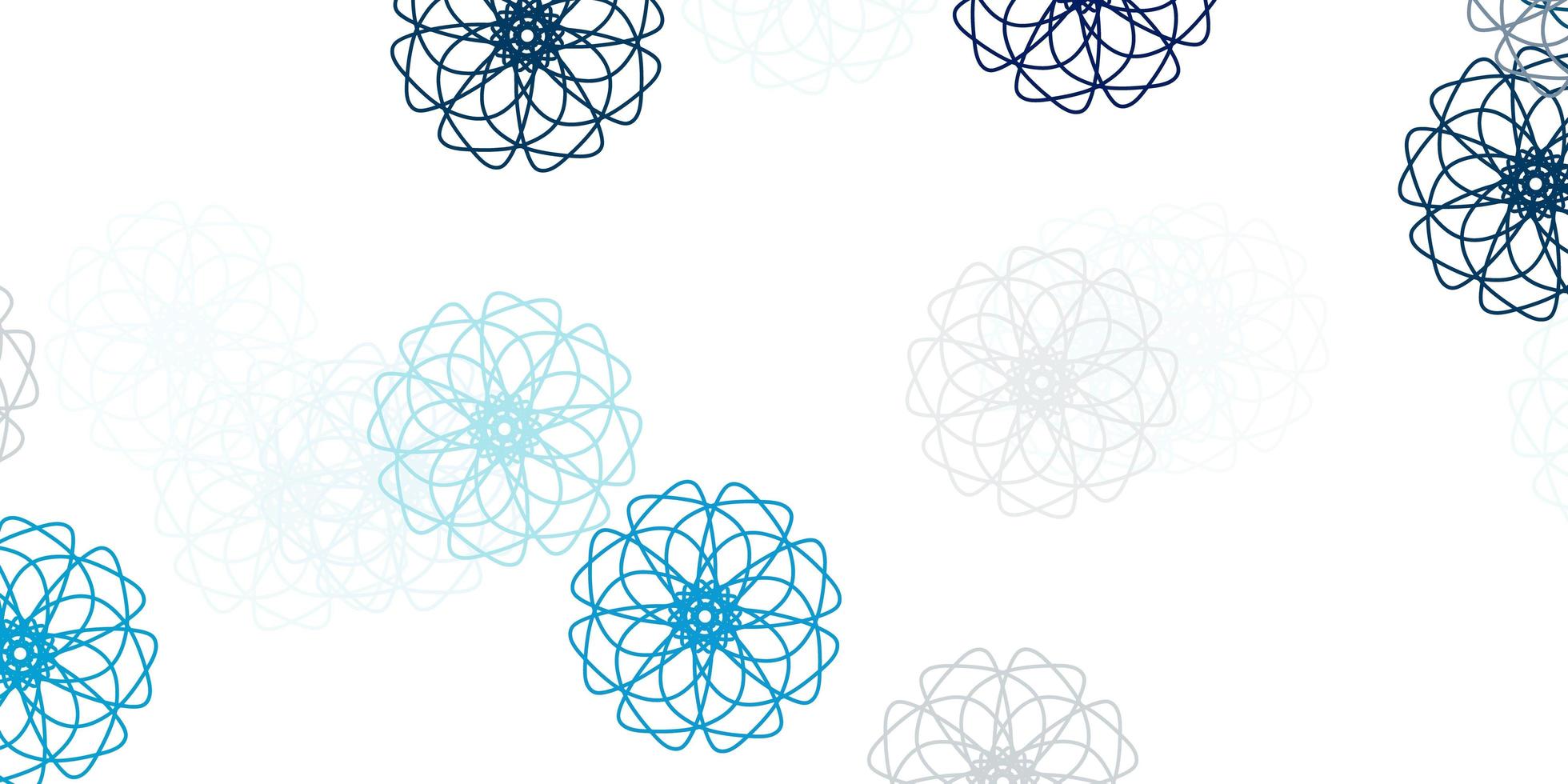 textura de doodle de vetor azul claro com flores.