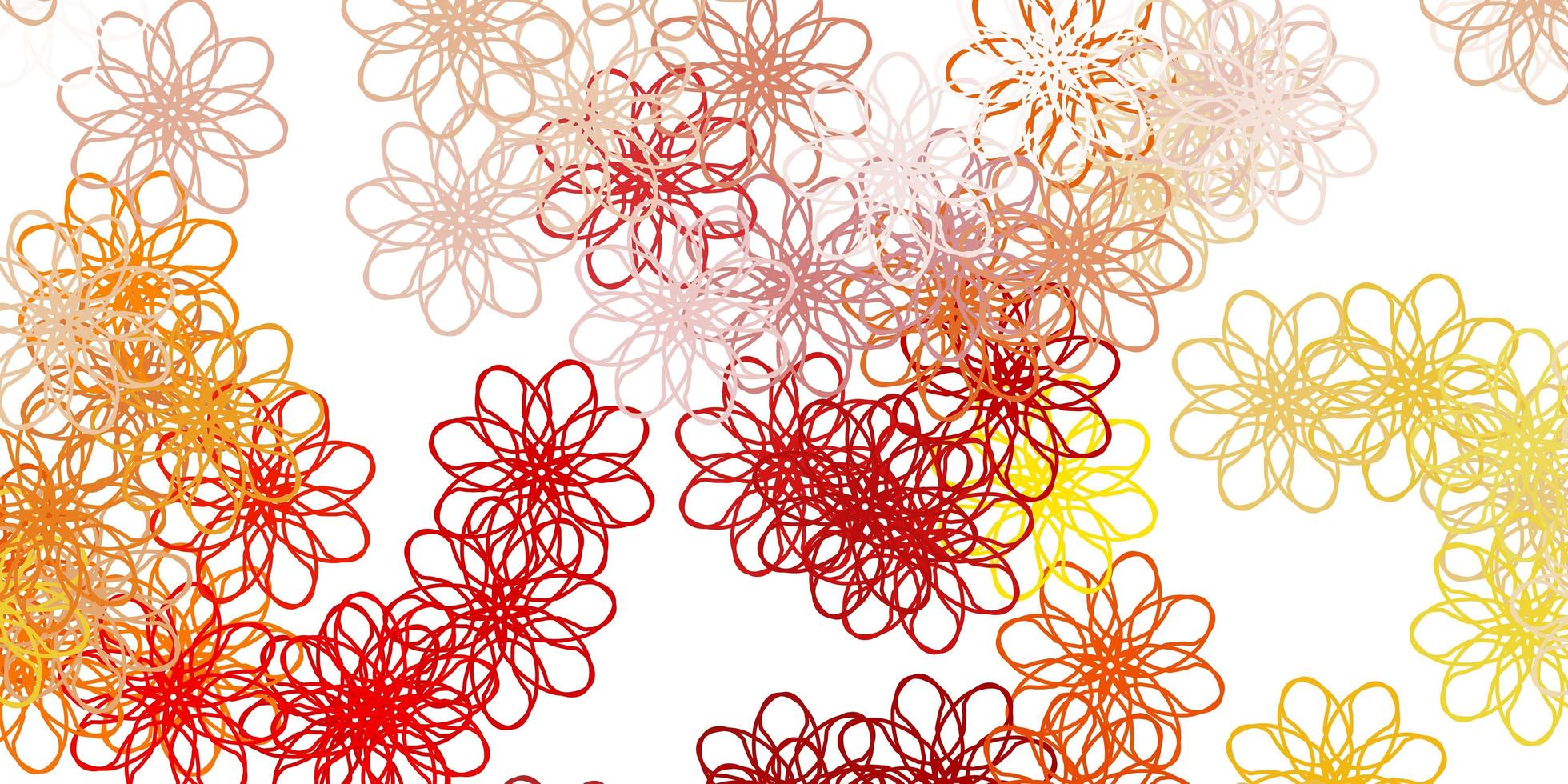 textura de doodle vector marrom claro com flores.