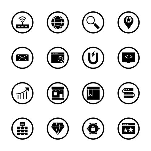 Conjunto de vetor SEO Search Engine Optimization Icons