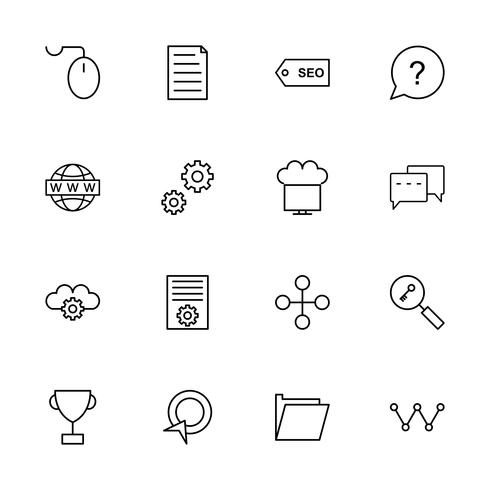 Conjunto de vetor SEO Search Engine Optimization Icons