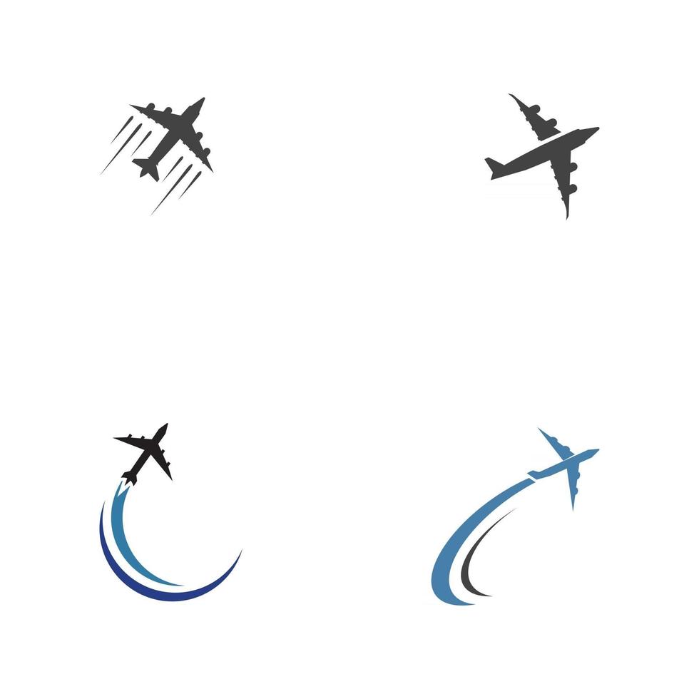 definir modelo de logotipo de design de ilustração vetorial de ícone de avião vetor