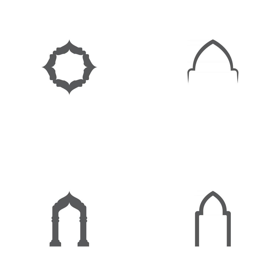 definir modelo de design de ícone de vetor de janela de mesquita