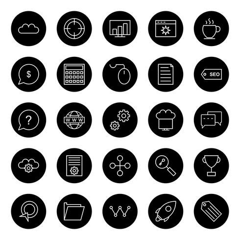 Conjunto de vetor SEO Search Engine Optimization Icons