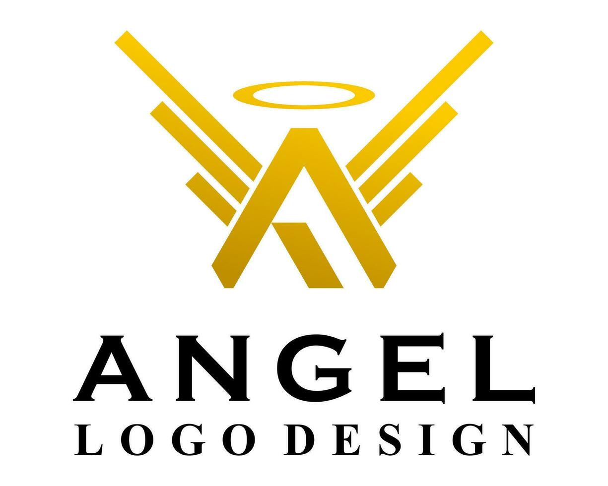 carta uma monograma anjo asas logotipo Projeto. vetor
