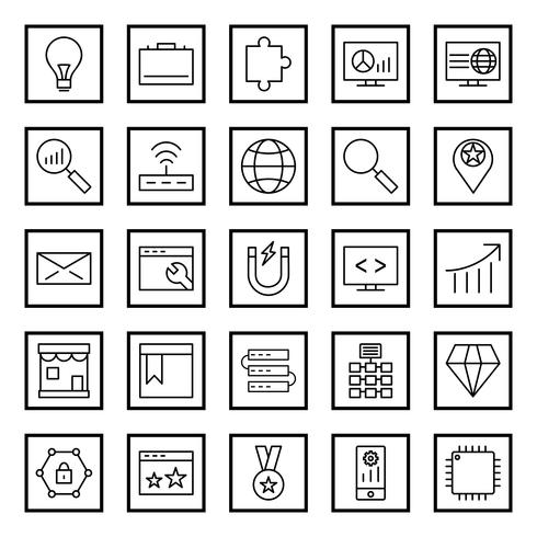 Conjunto de vetor SEO Search Engine Optimization Icons