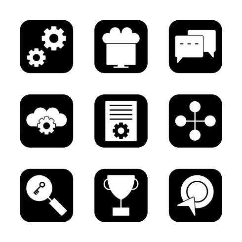 Conjunto de vetor SEO Search Engine Optimization Icons