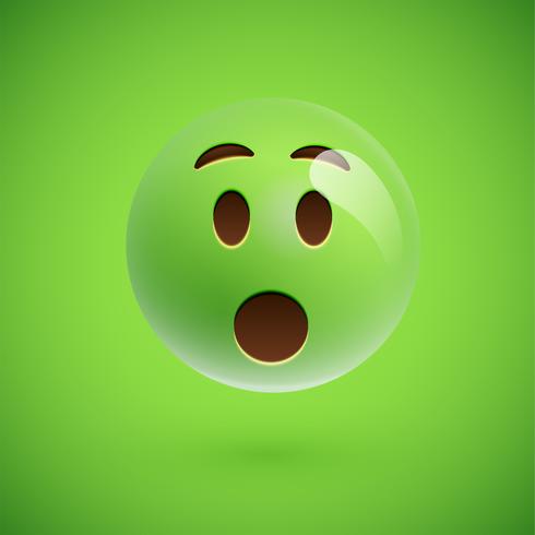 Emoticon realista verde emoticon, ilustração vetorial vetor