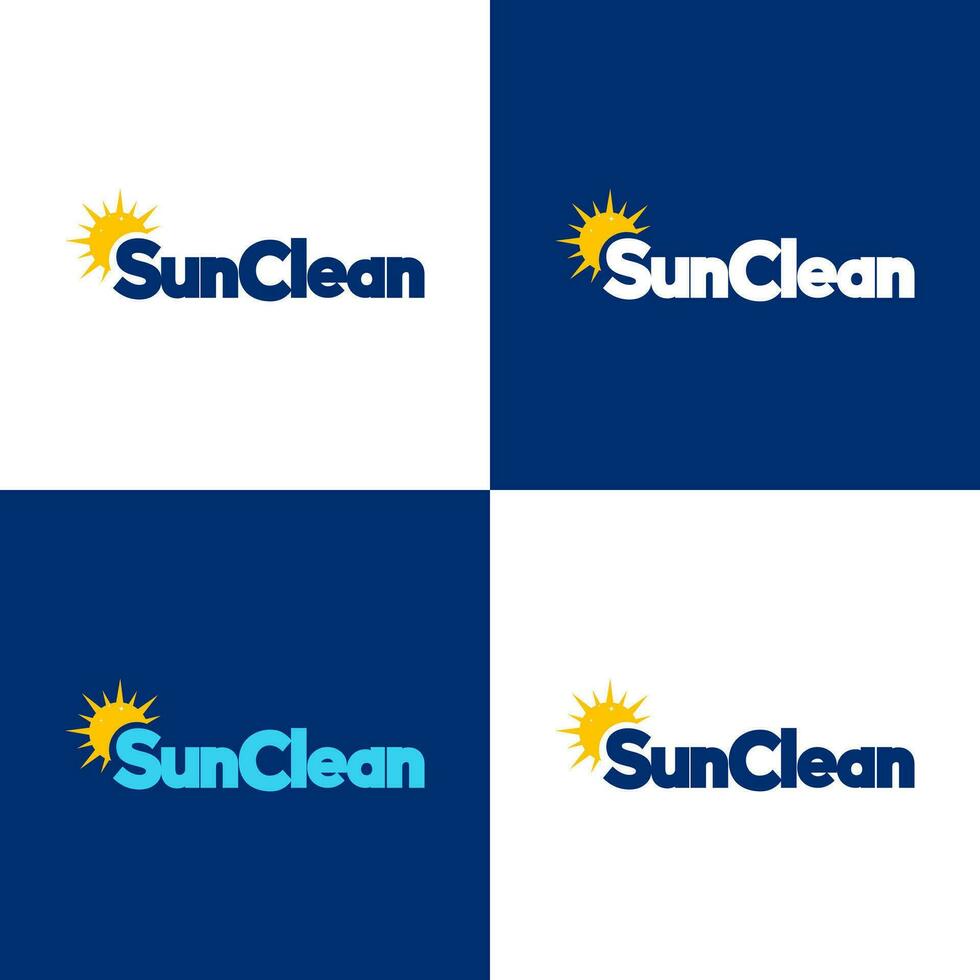 mínimo criativo limpeza logotipo projeto, Sol limpar \ limpo logotipo Projeto vetor modelos