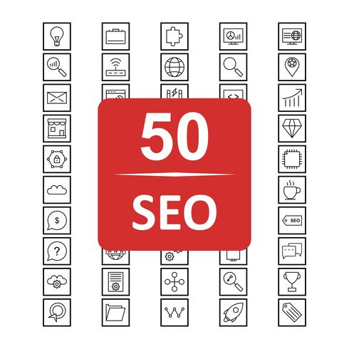 Conjunto de vetor SEO Search Engine Optimization Icons