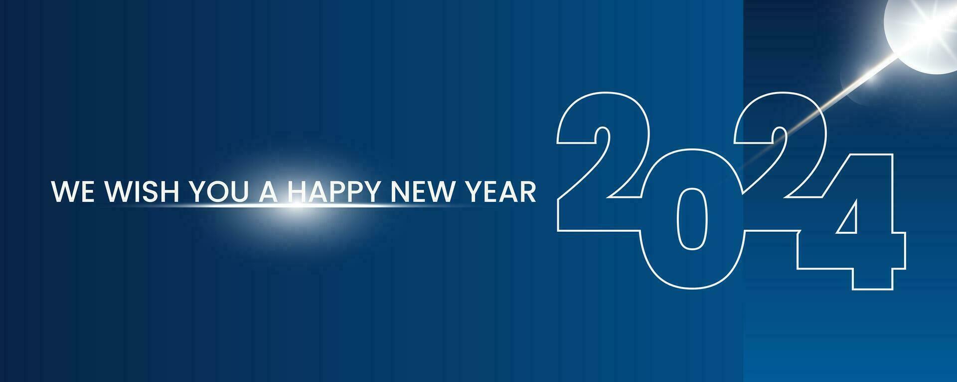 nós desejo você uma feliz Novo ano 2024 fundo Projeto. cumprimento cartão, bandeira, poster. vetor ilustração.
