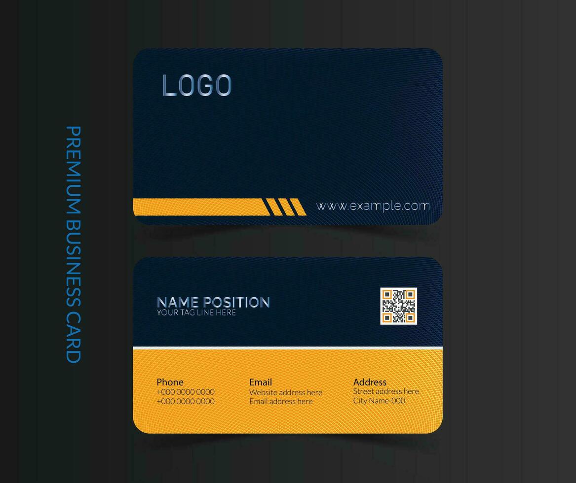 moderno criativo amarelo e azul o negócio cartão modelo com plano do utilizador interface vetor