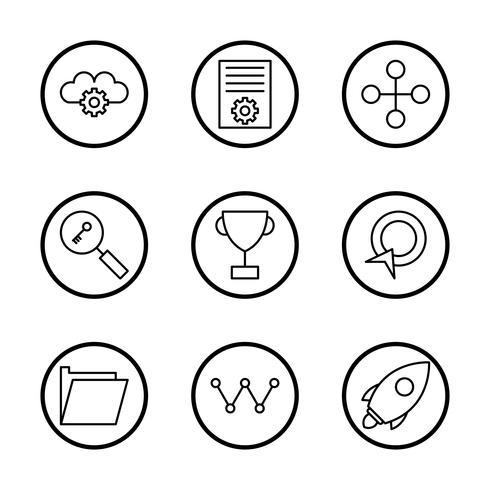 Conjunto de vetor SEO Search Engine Optimization Icons