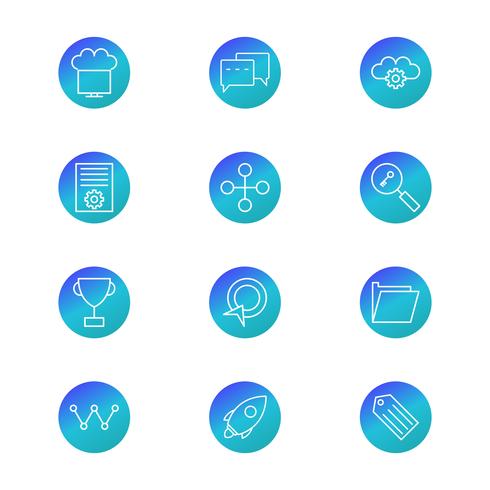 Conjunto de vetor SEO Search Engine Optimization Icons