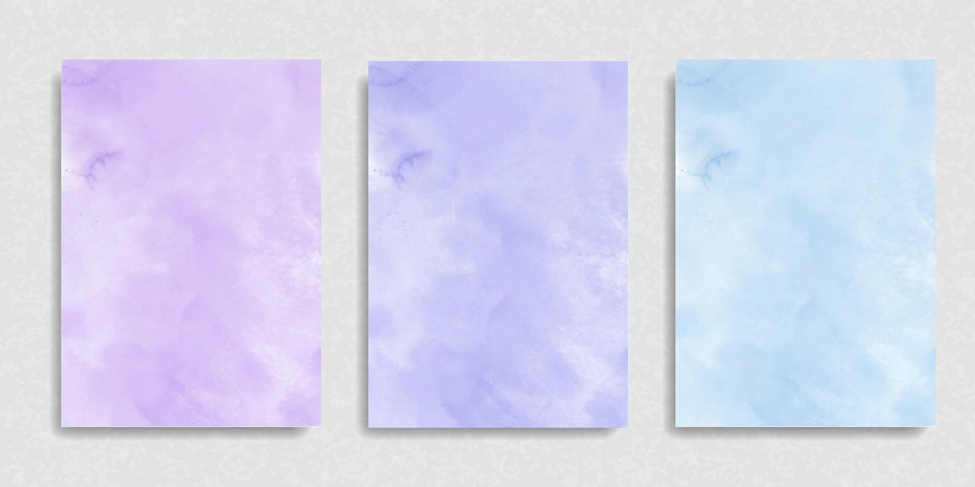 conjunto de violeta roxo azul aquarela pincel tinta vetor cartão listrado estilizado