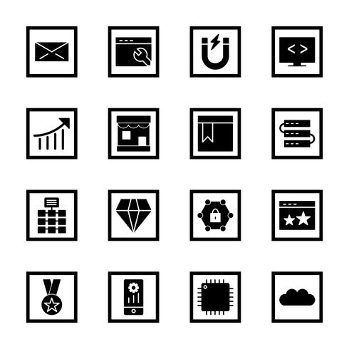 Conjunto de vetor SEO Search Engine Optimization Icons