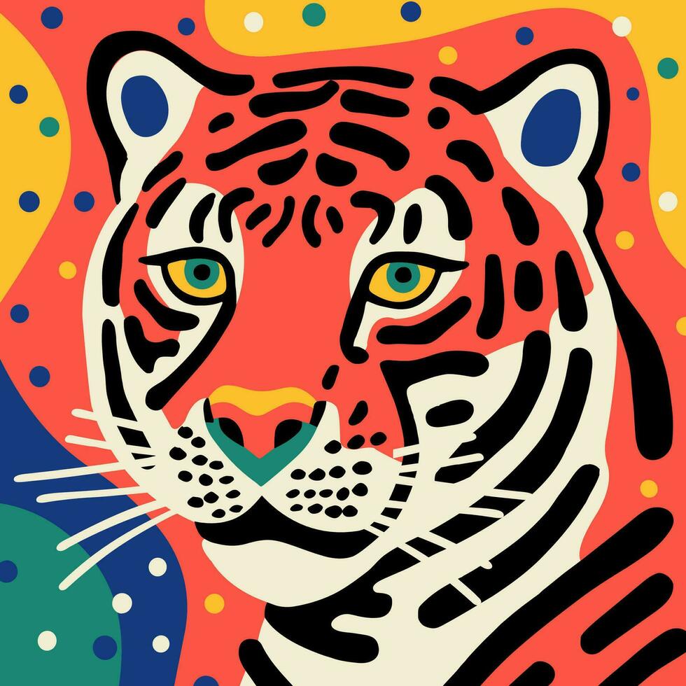 ilustração colorida do tigre vetor