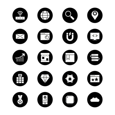 Conjunto de vetor SEO Search Engine Optimization Icons