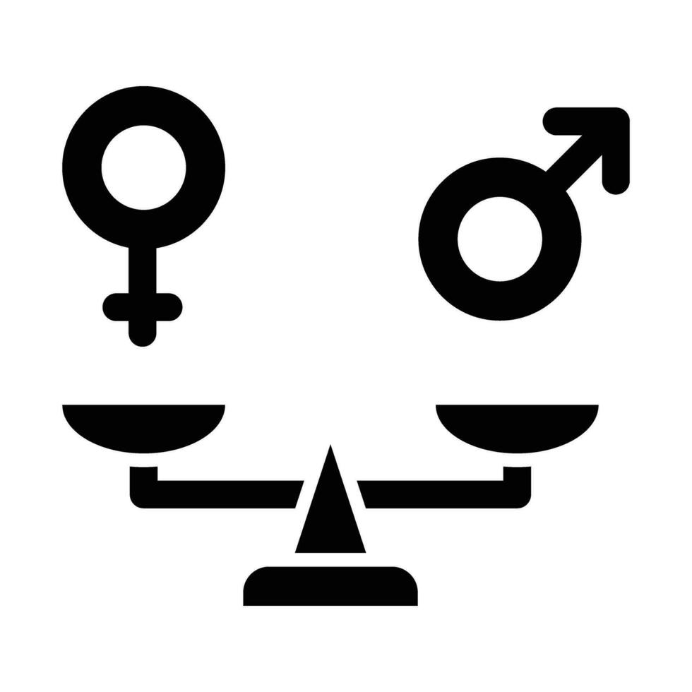 gênero igualdade vetor glifo ícone para pessoal e comercial usar.