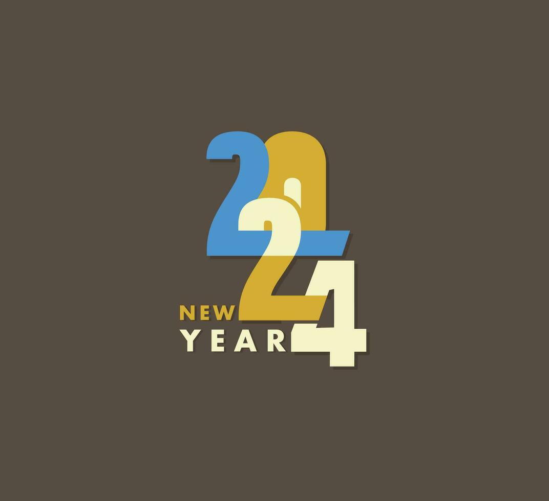 Novo 2024 ano. feriado vetor ilustração do dourado números 2024, 2024 tipografia, vetor 2024 texto projeto, 2024