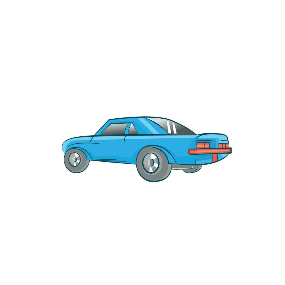 vintage carro ilustração , plano carro vetor , carro a partir de costas Visão vetor