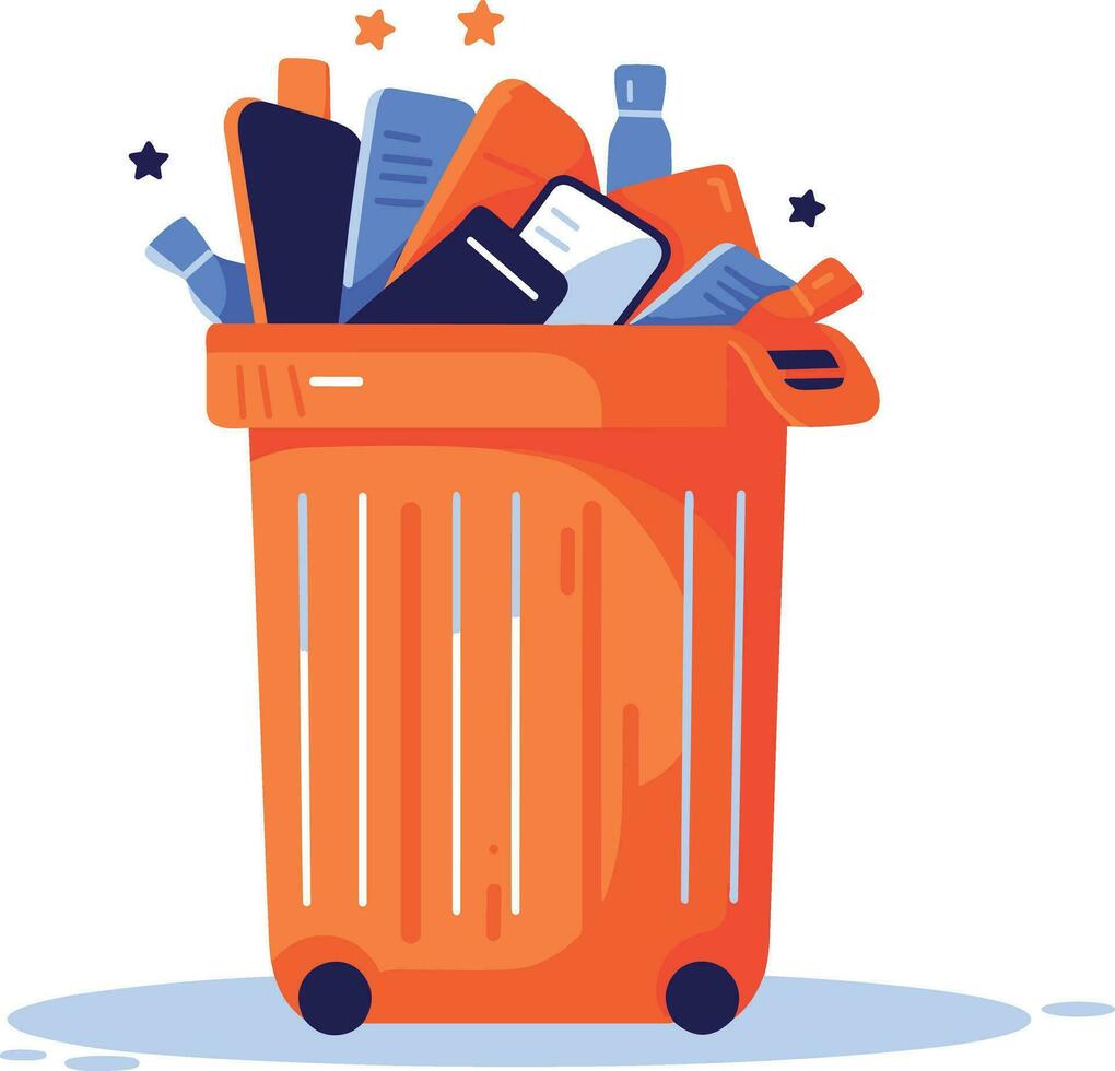 Lixo pode para reciclando dentro ux ui plano estilo vetor