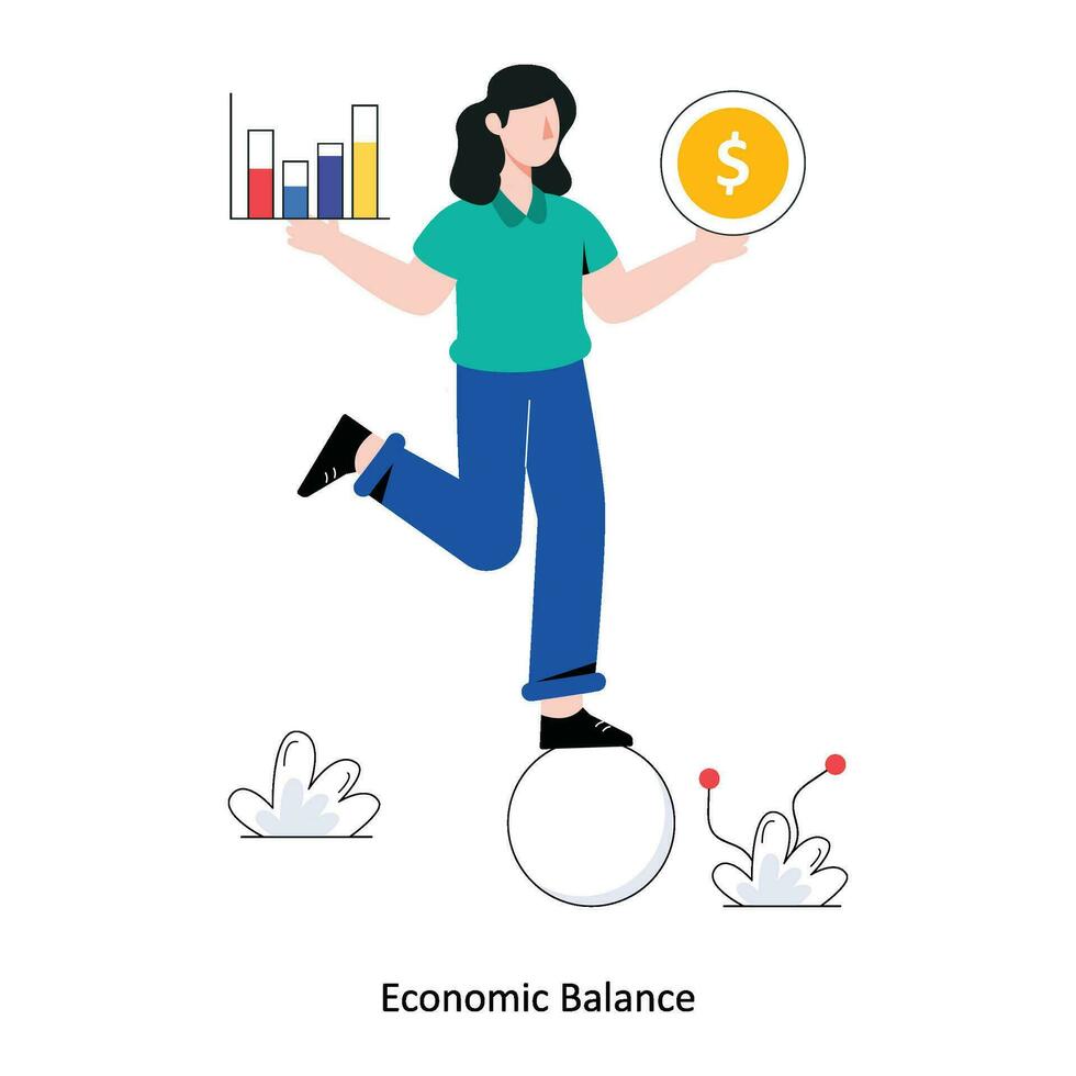 econômico Saldo plano estilo Projeto vetor ilustração. estoque ilustração