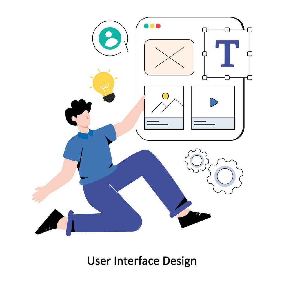 do utilizador interface Projeto plano estilo Projeto vetor ilustração. estoque ilustração