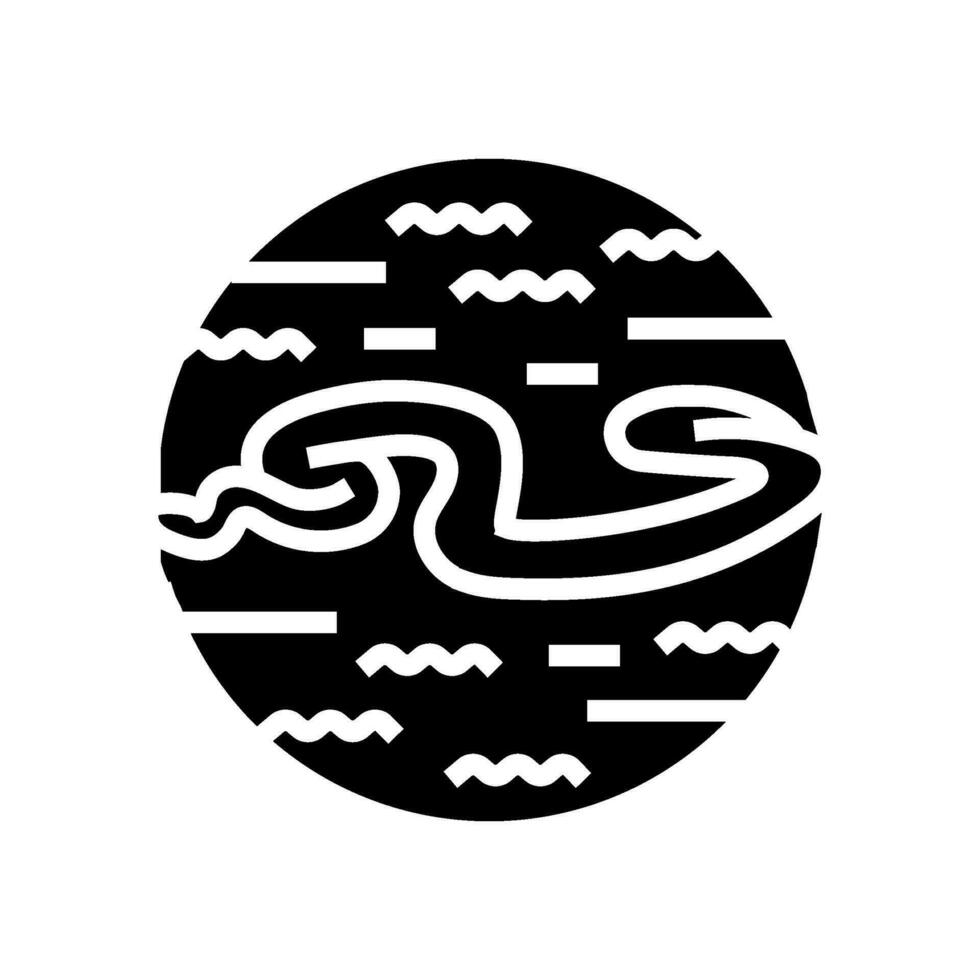 serpente água animal glifo ícone vetor ilustração