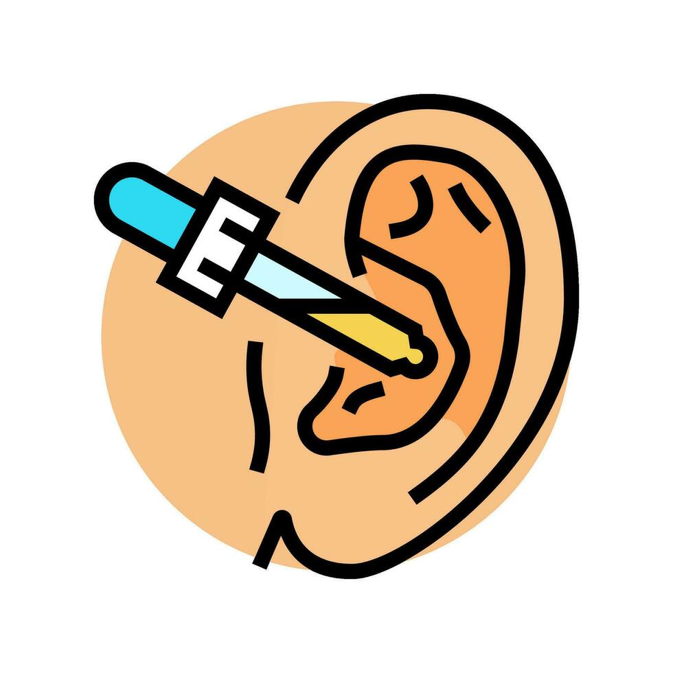 orelha Cuidado audiologista médico cor ícone vetor ilustração
