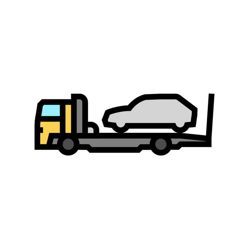reboque serviço carro mecânico cor ícone vetor ilustração
