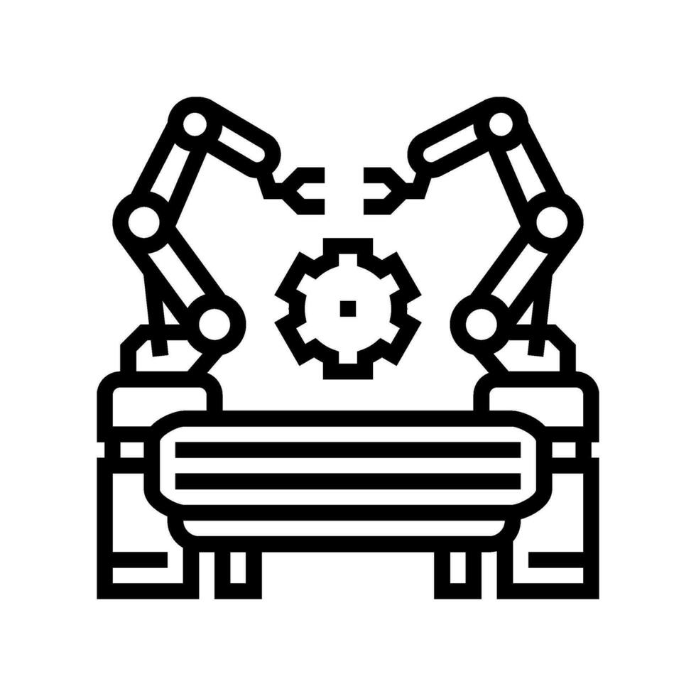 industrial automação mecânico engenheiro linha ícone vetor ilustração