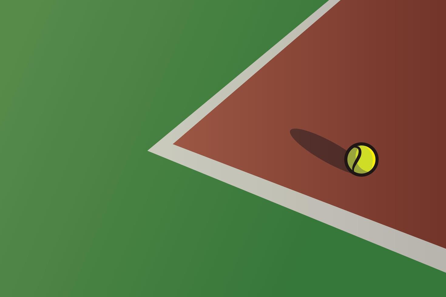 tênis bola em a canto do a quadra vetor ilustração. Esportes objetos ícone conceito. elementos do uma tênis jogos vetor Projeto.