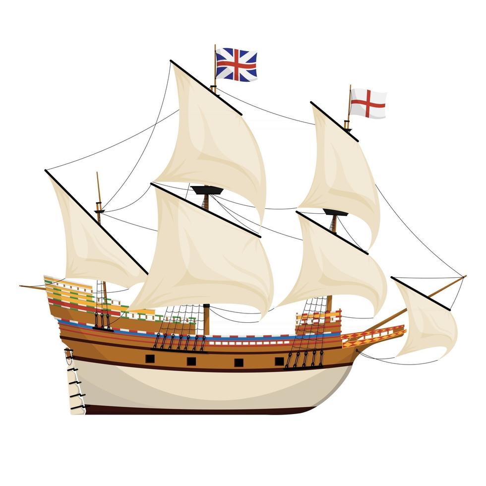 navio mayflower, ilustração vetorial vetor