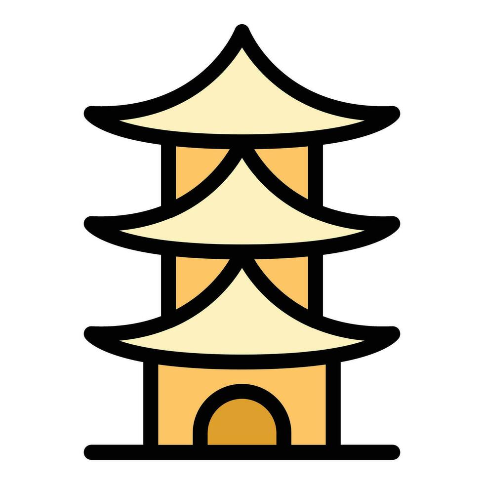 Chinatown pagode ícone vetor plano