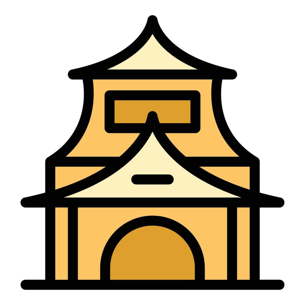 pagode casa ícone vetor plano