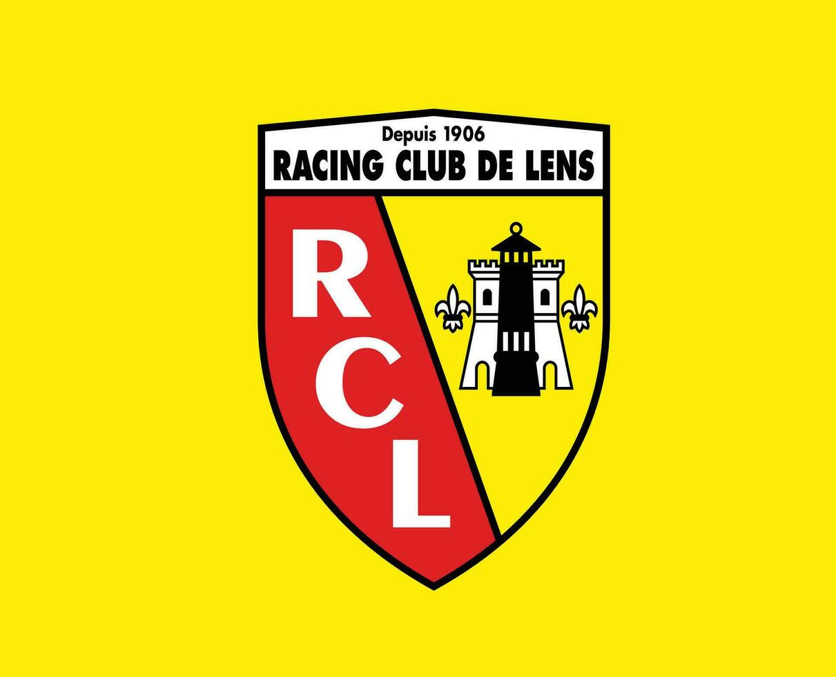 lente clube logotipo símbolo ligue 1 futebol francês abstrato Projeto vetor ilustração com amarelo fundo