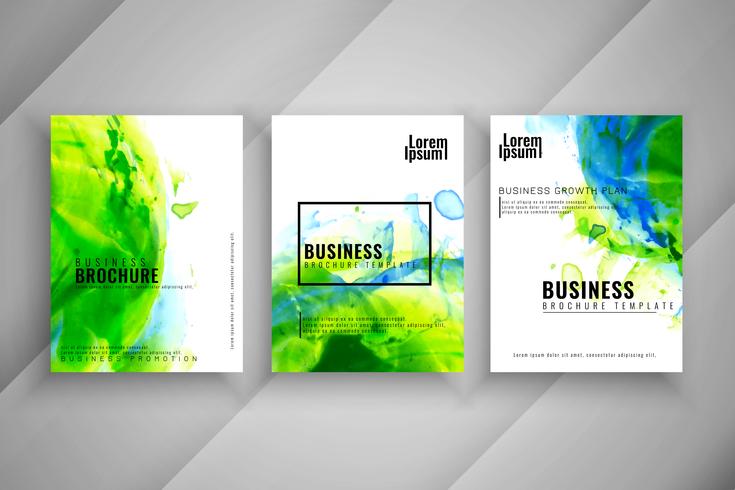 Conjunto de design de brochura de negócios abstratos vetor