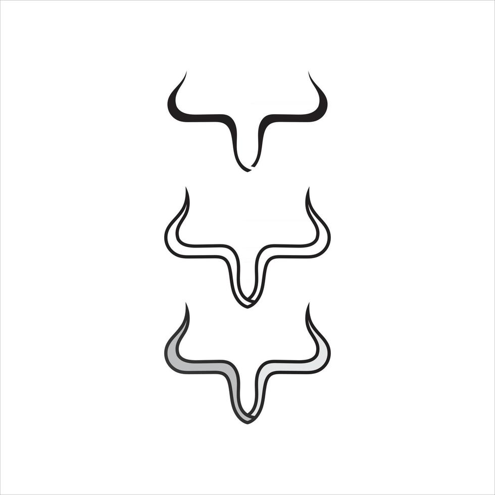 App de ícones de modelos de símbolos e logotipo de vaca com cabeça de chifre de touro vetor