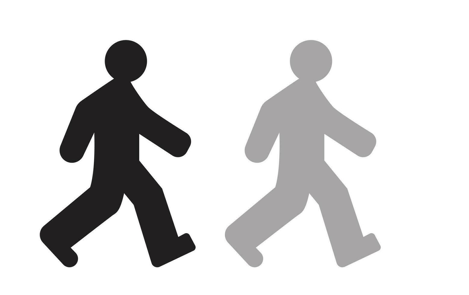 homem de pé, andando, e corrida ícone definir. uma vetor representação