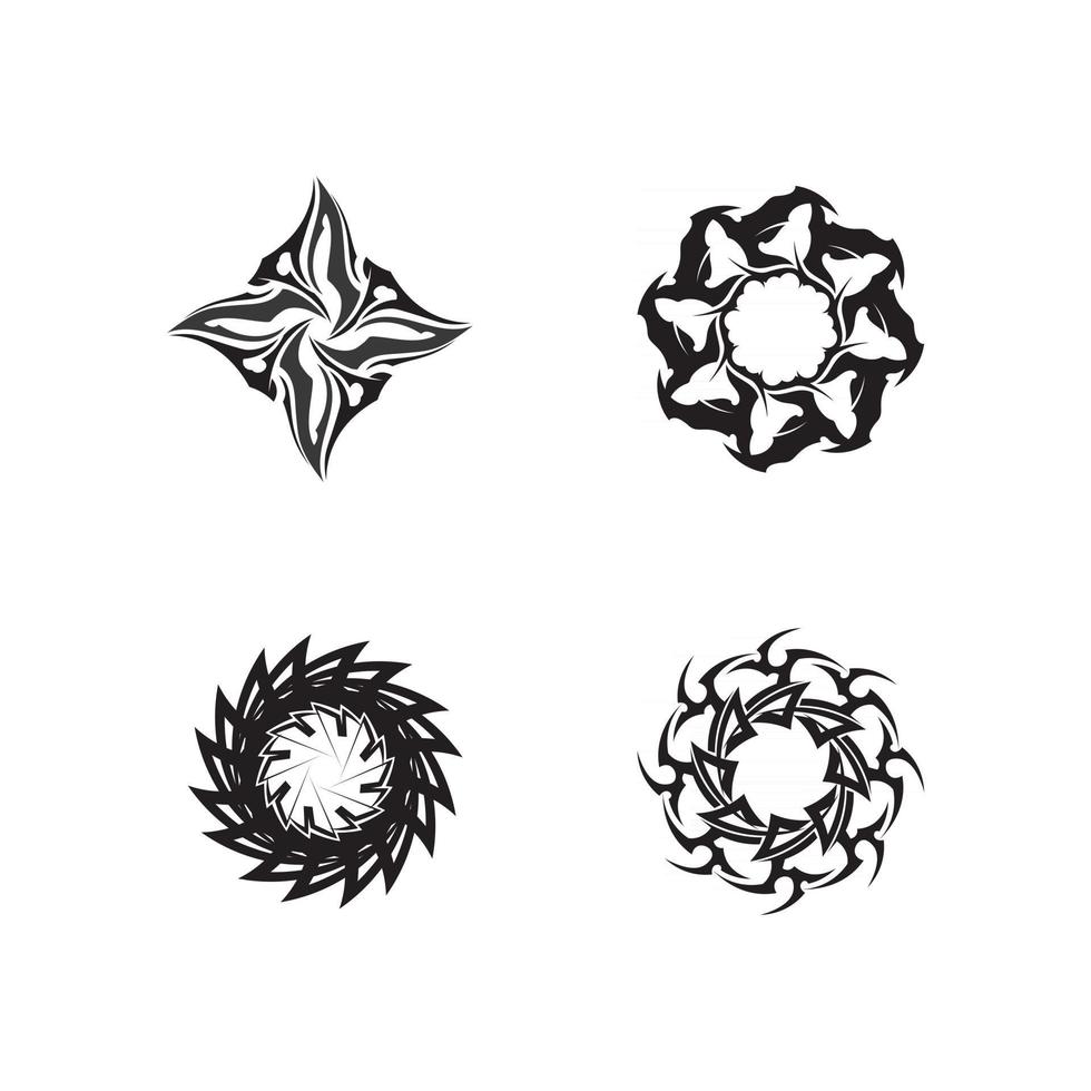 tribal preto, clássico, preto, étnico, ícone de tatuagem, ilustração vetorial logotipo de design vetor