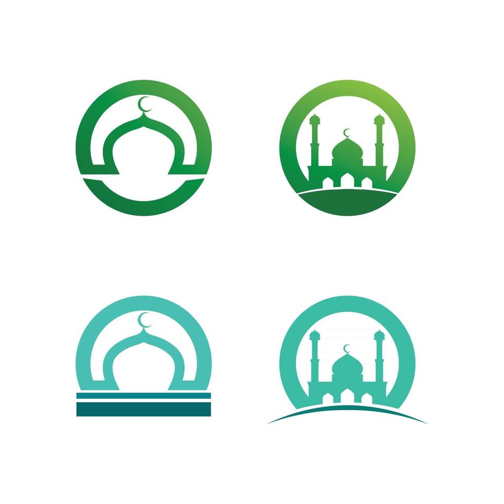 mesquita ramadã e logotipo islâmico mandala árabe vetor