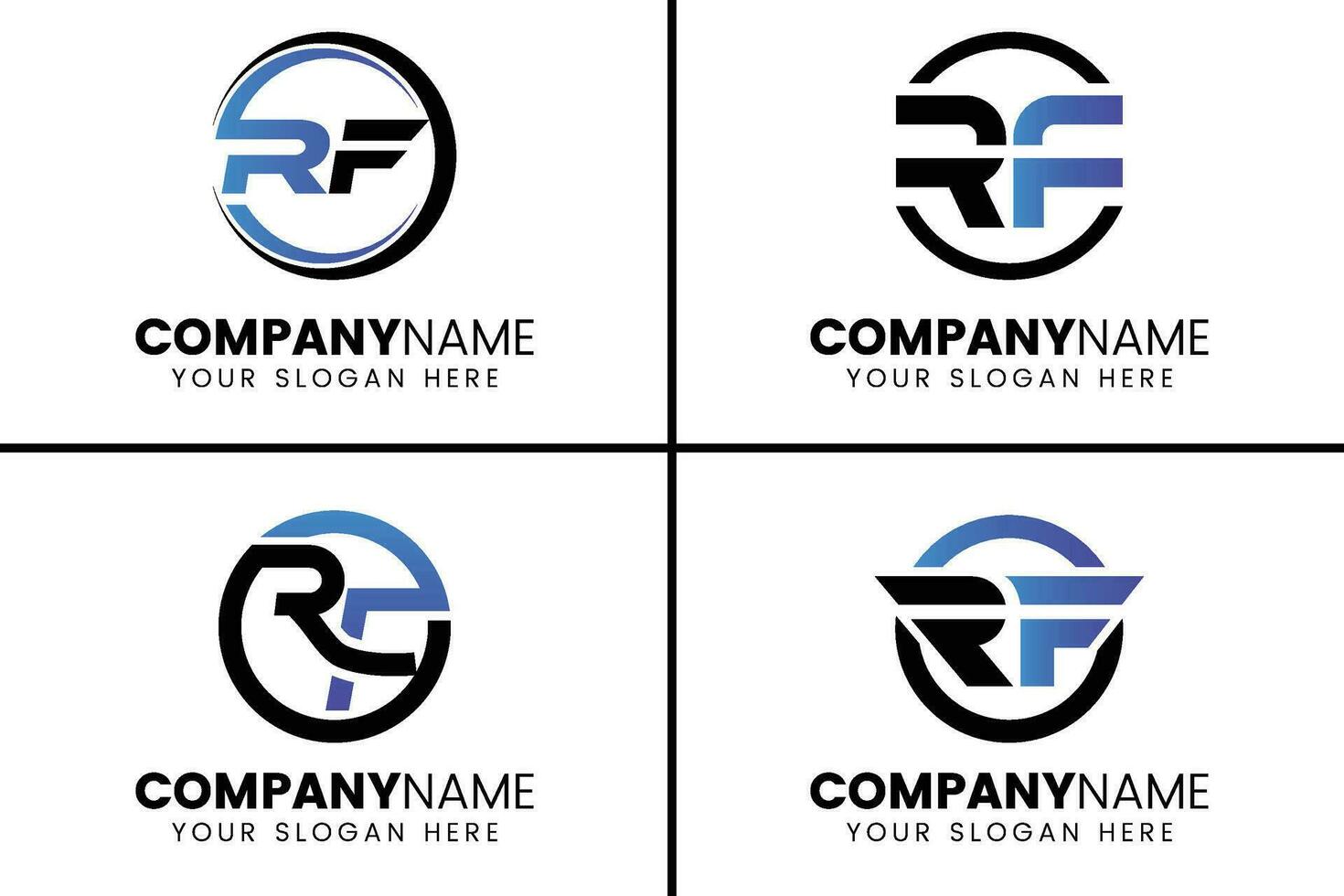 criativo monograma carta rf logotipo Projeto vetor