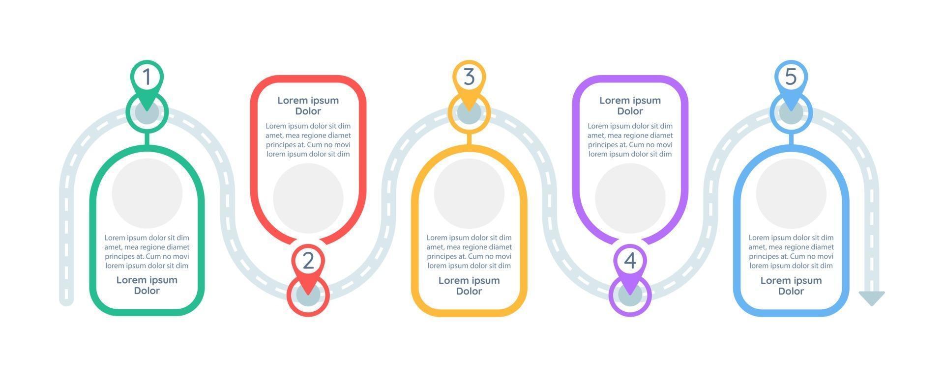 modelo de infográfico de vetor de etapas de tomada de decisão