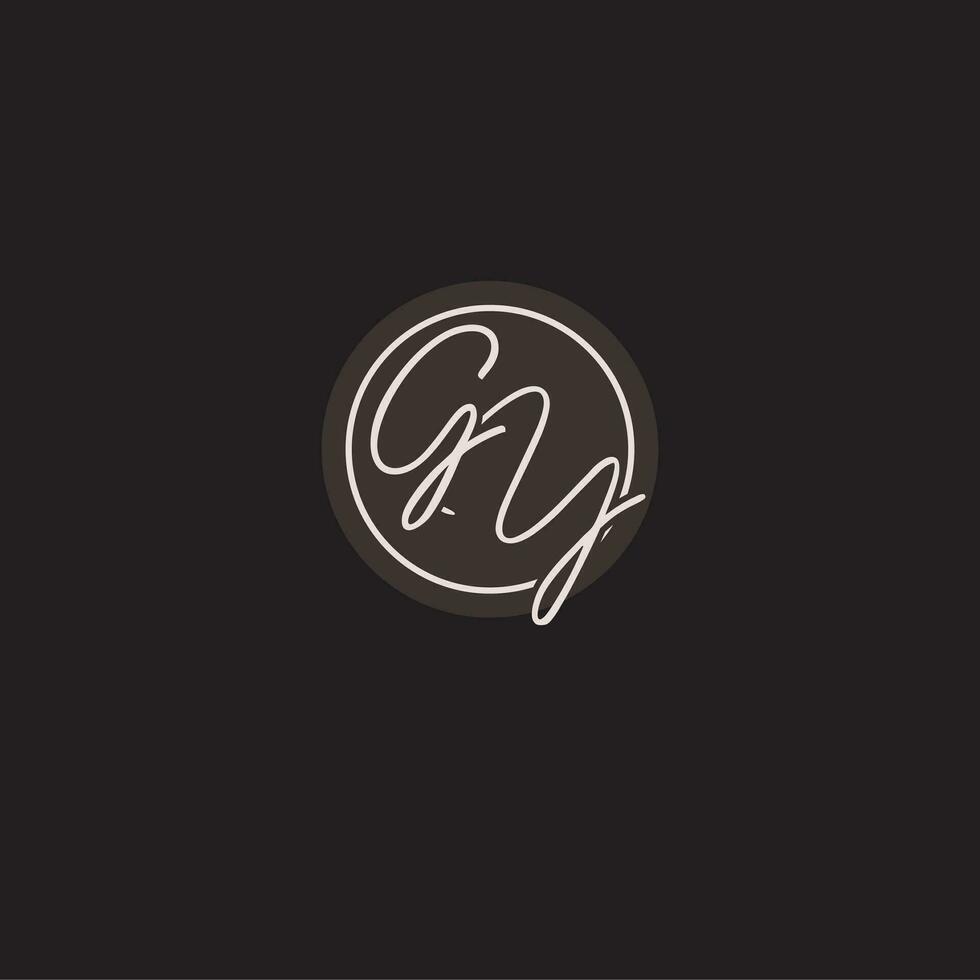 iniciais Gy logotipo monograma com simples círculo linha estilo vetor