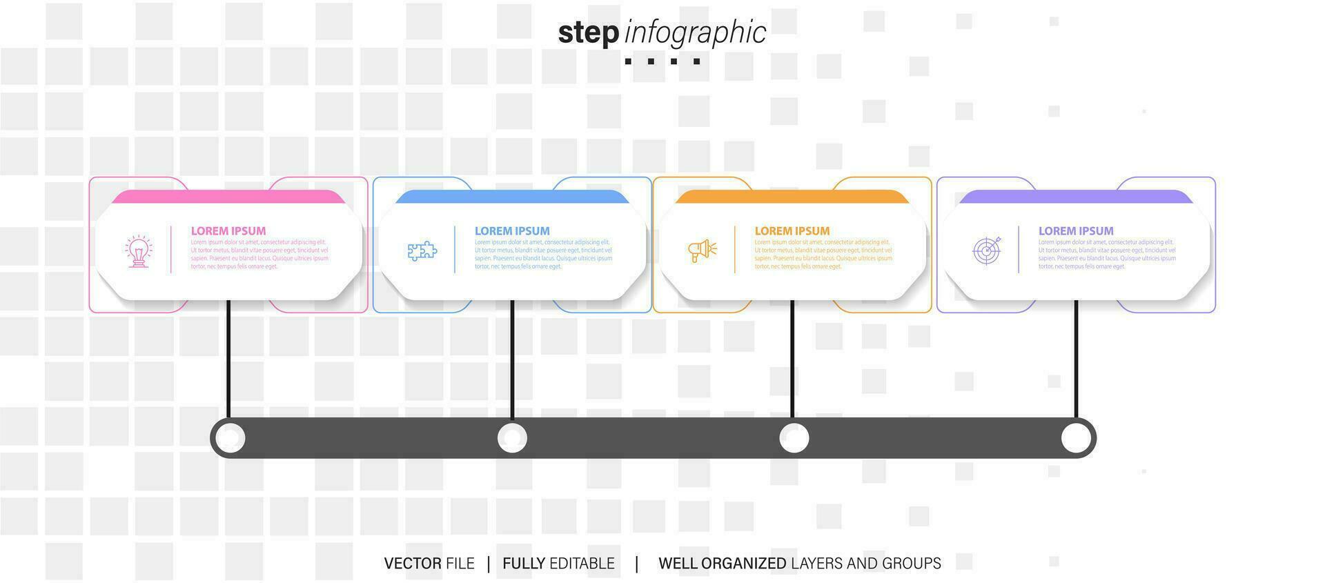 coleção do colorida infográfico pode estar usava para fluxo de trabalho disposição, diagrama, número opções, rede Projeto. infográfico o negócio conceito com opções, peças, passos ou processos. vetor eps 10