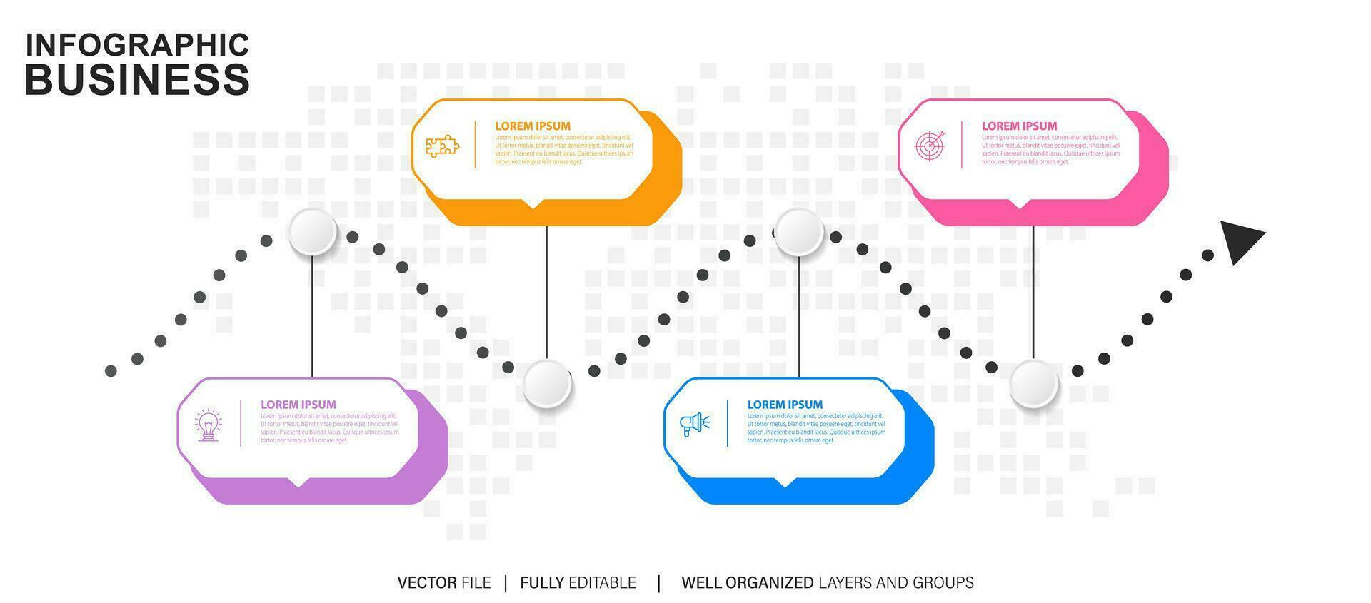 conjunto do infográfico elementos dados visualização vetor Projeto modelo. pode estar usava para passos, opções, o negócio processo, fluxo de trabalho, diagrama, fluxograma conceito, Linha do tempo, marketing ícones, informação gráficos.