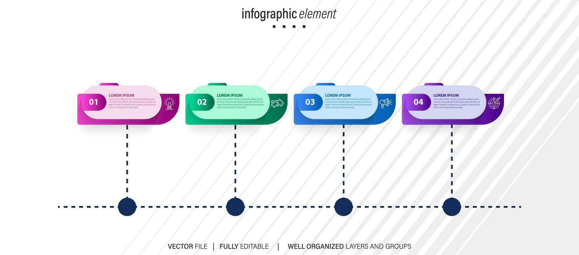 fino linha infográfico esquema com 4 opções. vetor modelo para