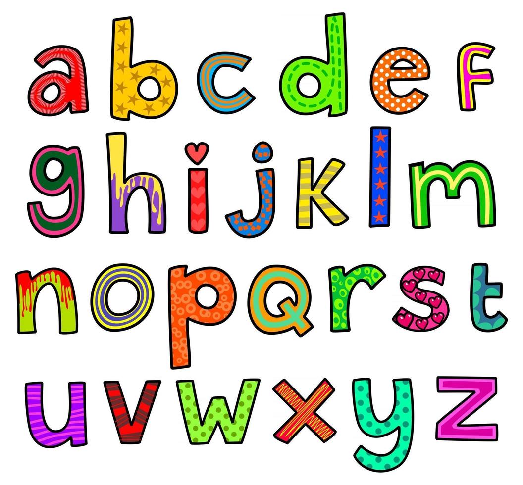 letras do alfabeto doodle vetor